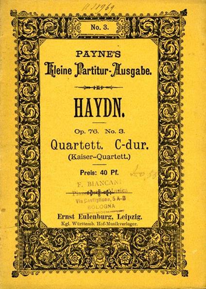 Op. 76, No. 3. Quartett c-dur (kaiser-quartett) - Franz J. Haydn - copertina