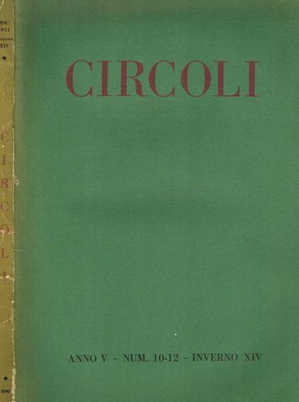 Circoli Anno V N.10 12. Rivista Mensile di Letteratura e Critica - Adriano Grande - copertina