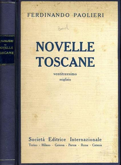 Novelle Toscane. Ventitreesimo migliaio - Ferdinando Paolieri - copertina