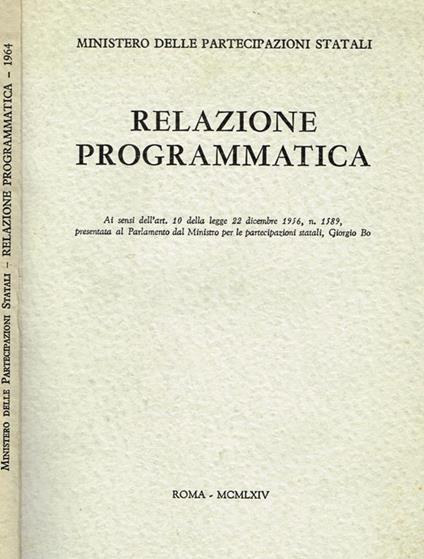Relazione programmatica - Giorgio Bo - copertina