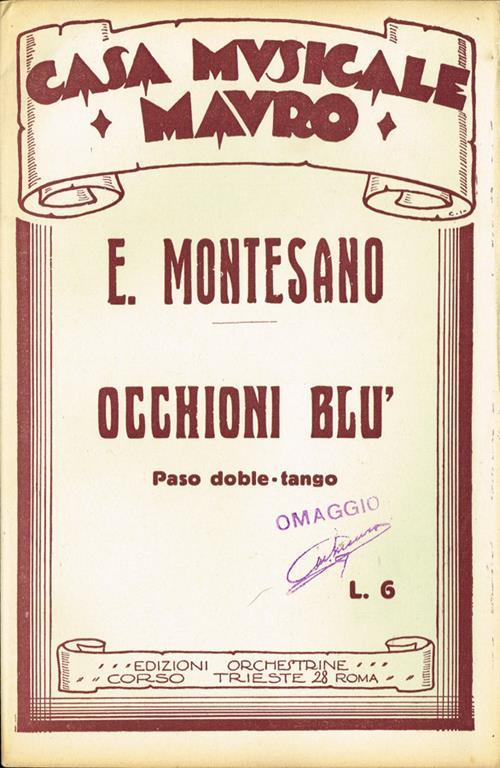 Occhioni blu. Paso dople-tango - Enrico Montesano - copertina