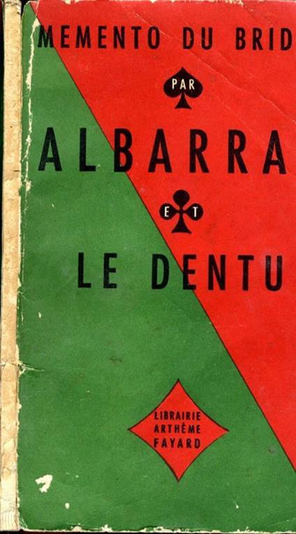 Memento du bridge par albarran et le dentu - copertina
