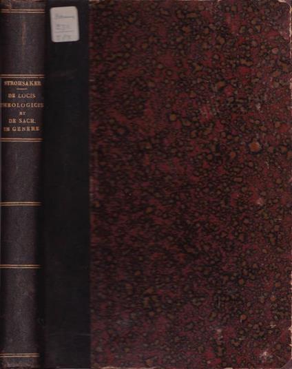 De locis theologicis et de Sacr. In genere - Strohsaker - copertina