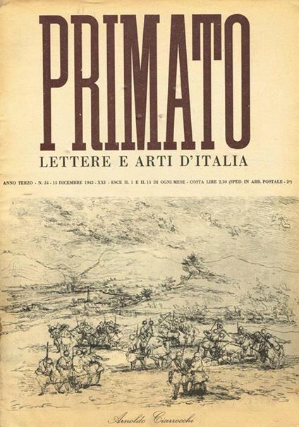 Primato. Lettere E Arti D'Italia Anno Iii N.24 - Giuseppe Bottai - copertina
