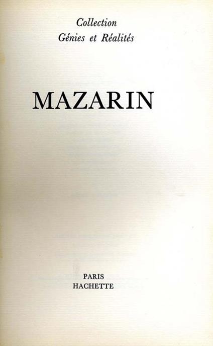 Mazarin - copertina
