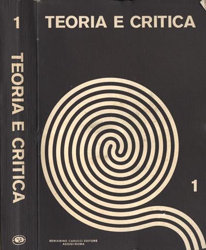 Teoria e critica n. 1. Theory and criticism - copertina