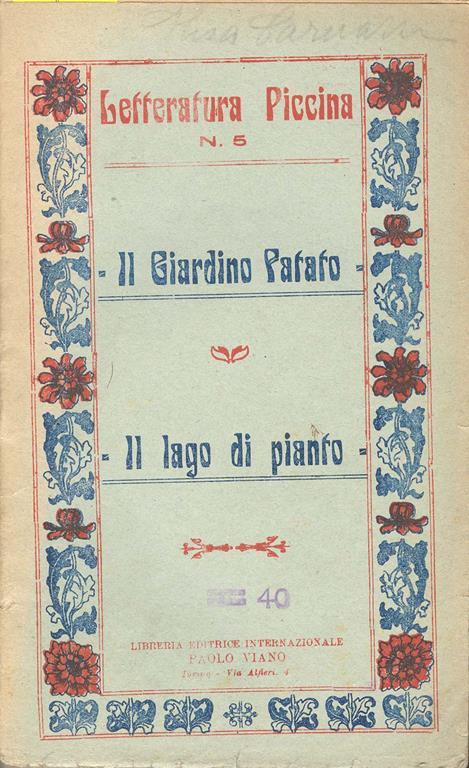 Il Giardino Fatato. Il lago di pianto - copertina