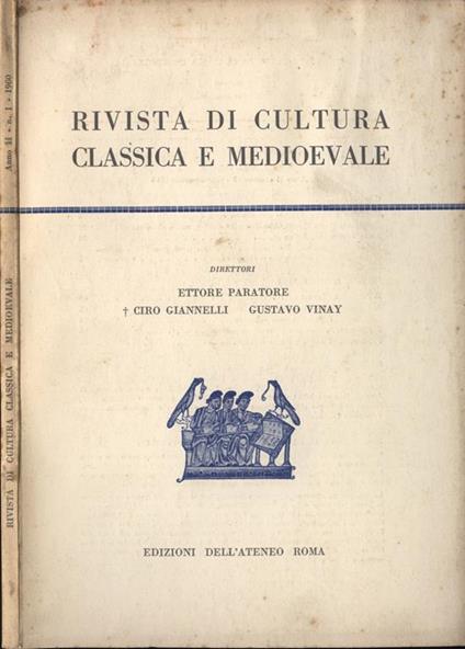 Rivista di cultura classica e medioevale-Anno II n. I - copertina
