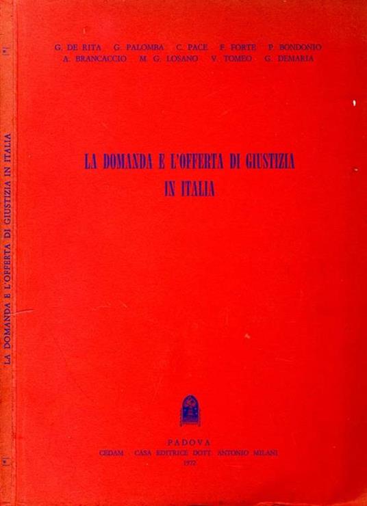 La Domanda e L'Offerta di Giustizia in Italia - copertina