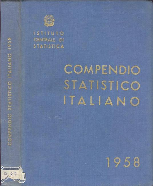 Compendio statistico italiano. 1958 - copertina