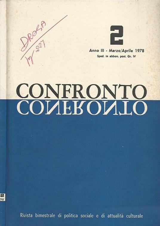 Confronto. Rivista bimestrale di politica sociale e di attualità culturale - copertina