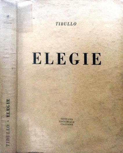 Elegie - Albio Tibullo - copertina