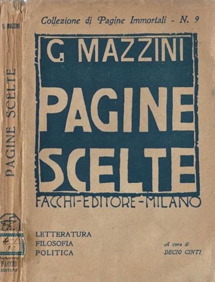 Pagine Scelte - Giuseppe Mazzini - copertina