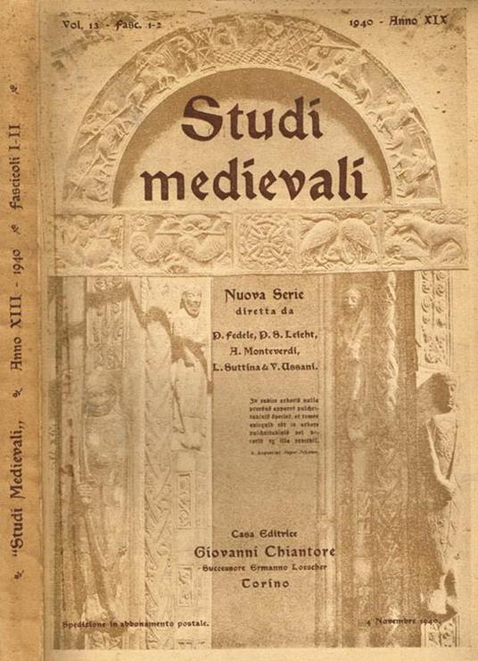 Studi Medievali Vol.13, Fasc. 1E2, Anno XIX - copertina
