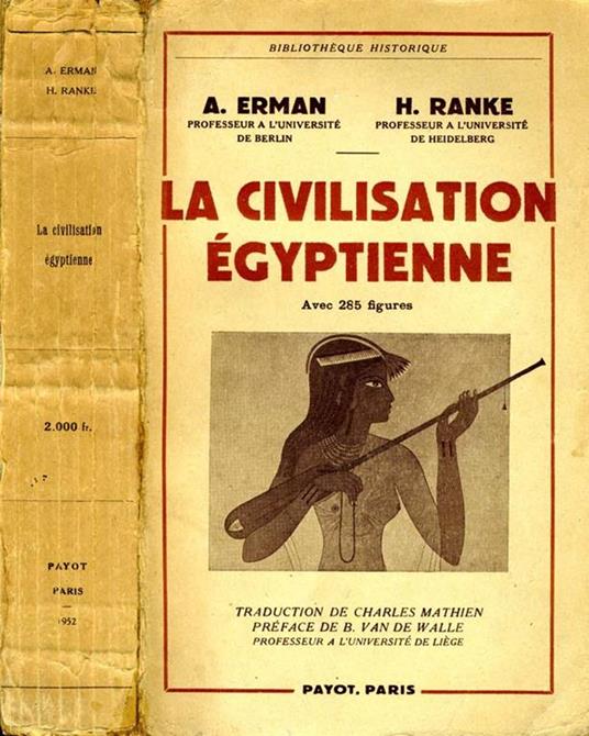 La Civilisation Egyptienne - Adolfo Erman - copertina