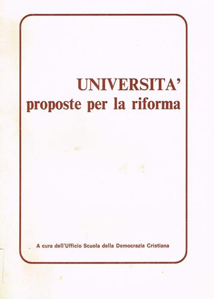 Università, proposte per la riforma - copertina