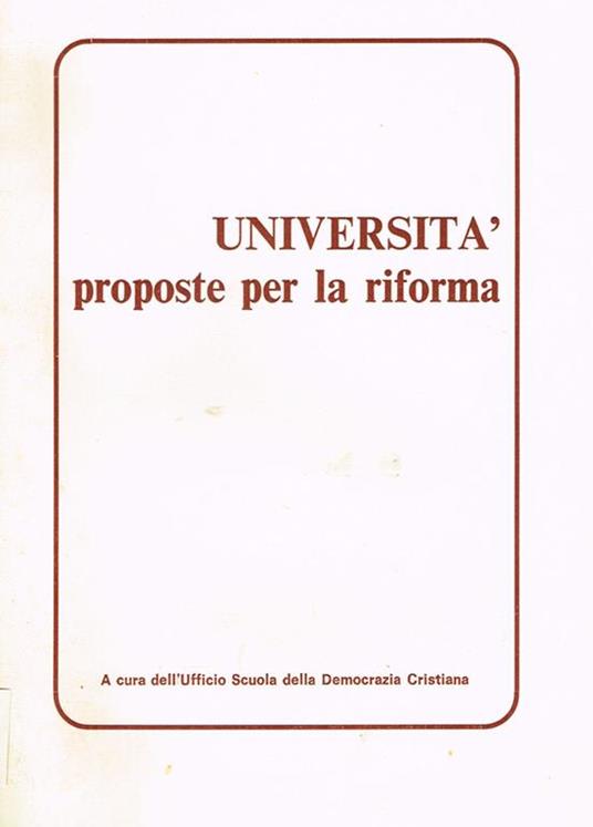 Università, proposte per la riforma - copertina