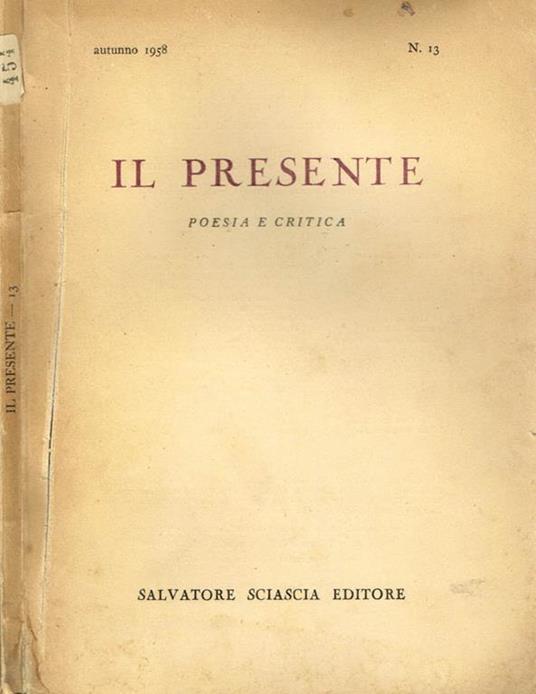 Il presente (n.13). Poesia e critica - copertina