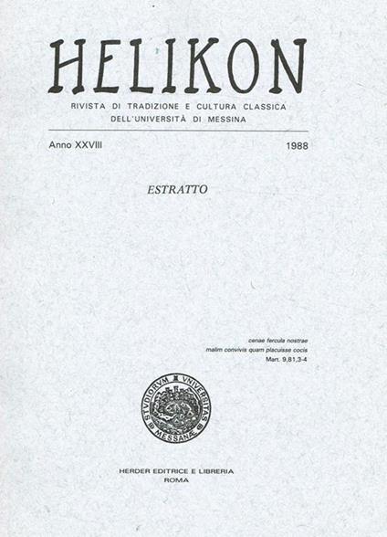 Sul Proemio Delle Historiae Di Sempronio Asellione. Estratto Da Helikon Anno Xxviii - Antonio Mazzarino - copertina