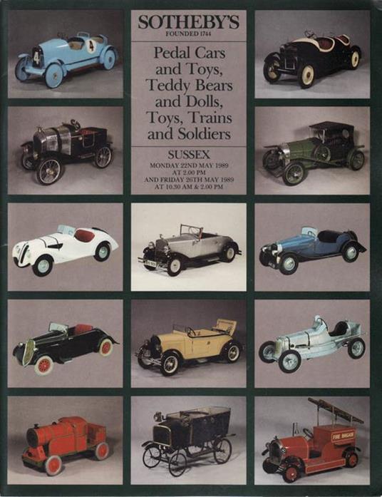 Sotheby's, pedal cars and toys, teddy bears and dolls, toys, train and soldier - copertina