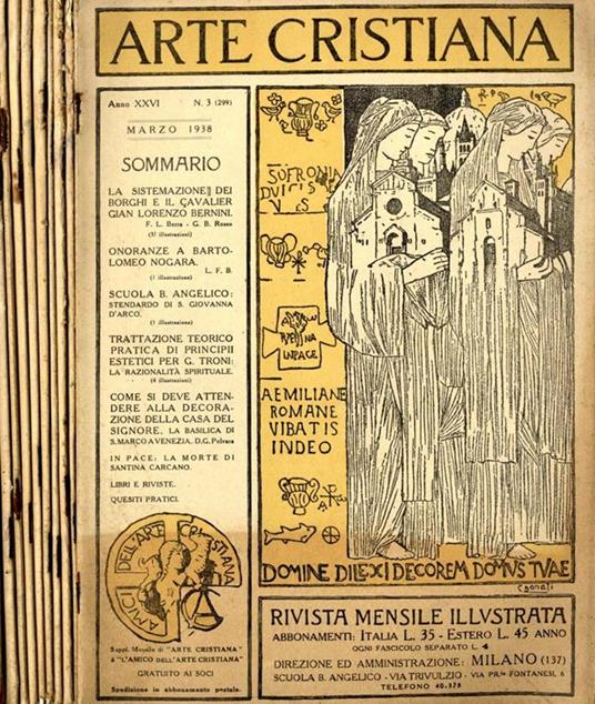Arte Cristana del 1938. Rivista Mensile Illustrata - copertina
