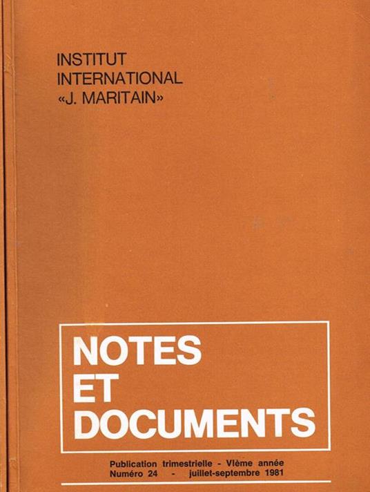 Notes Et Documents Anno Vi N 24 25. Publication Trimestrielle - copertina