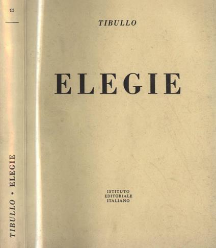 Elegie - Albio Tibullo - copertina