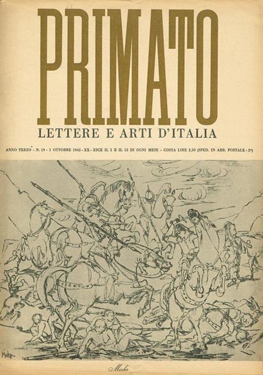 Primato. Lettere E Arti D'Italia Anno Iii N. 19 - Giuseppe Bottai - copertina