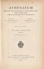 Athenaeum, vol. XX.. Studi periodici di letteratura e storia dell'antichità
