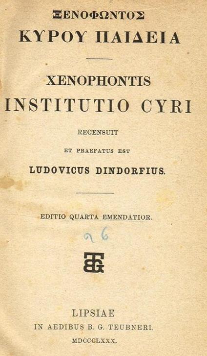 Institutio Cyri - Senofonte - copertina