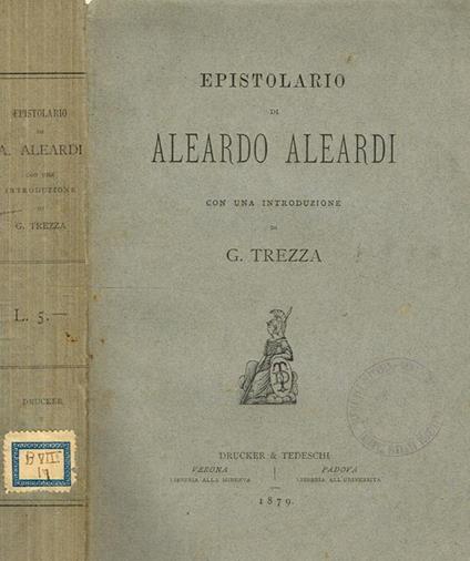 Epistolario - Aleandro Aleandri - copertina
