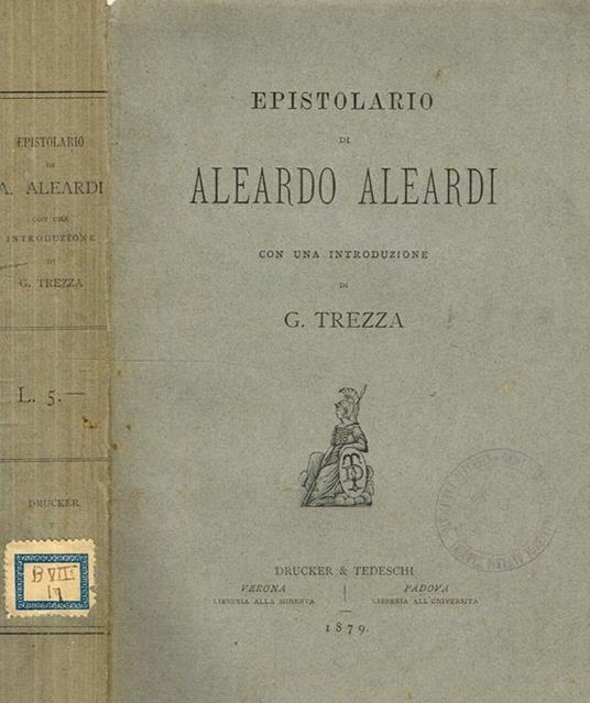 Epistolario - Aleandro Aleandri - copertina