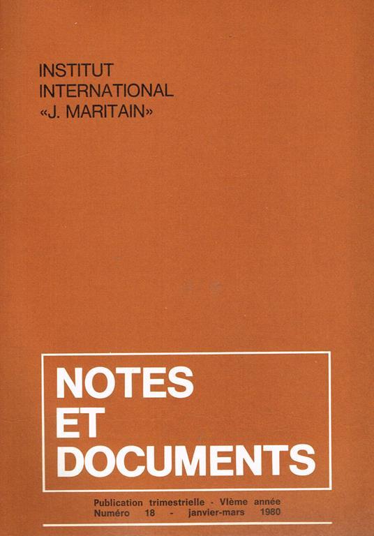 Notes Et Documents Anno Vi N.18. Publication Trimestrielle - copertina
