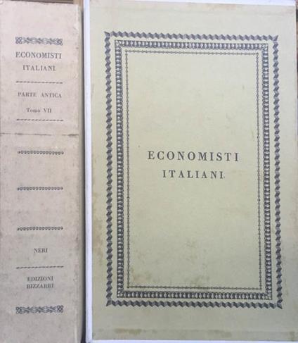 Scrittori classici italiani di Economia Politica-Neri. Parte Antica-Tomo VII - copertina