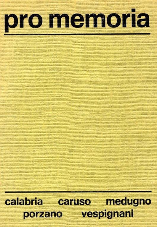 Pro Memoria - copertina