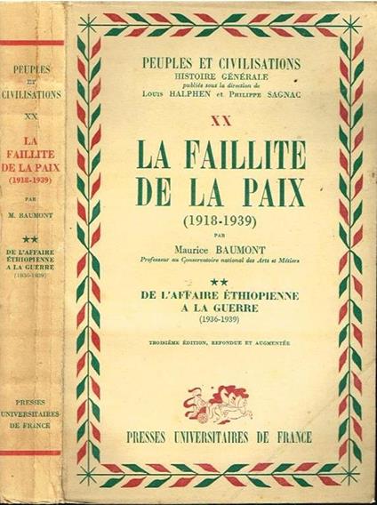 La faillite de la paIX 1918-1939 (vol. XX) - copertina