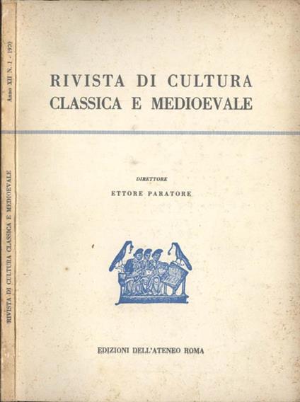 Rivista di cultura classica e medioevale-Anno XII n. I - copertina