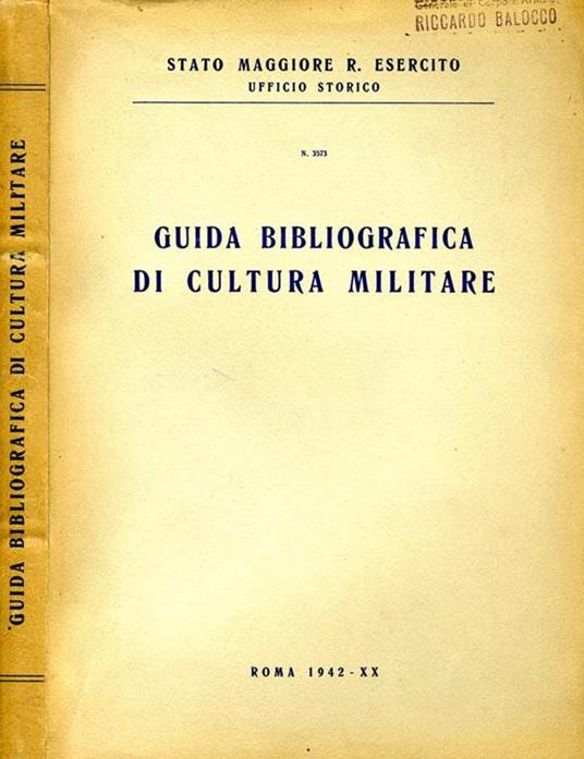 Guida Bibliografica di Cultura Militare - copertina