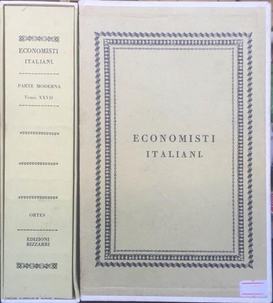 Scrittori classici italiani di Economia Politica-Ortes. Parte Moderna-Tomo XXVII - copertina