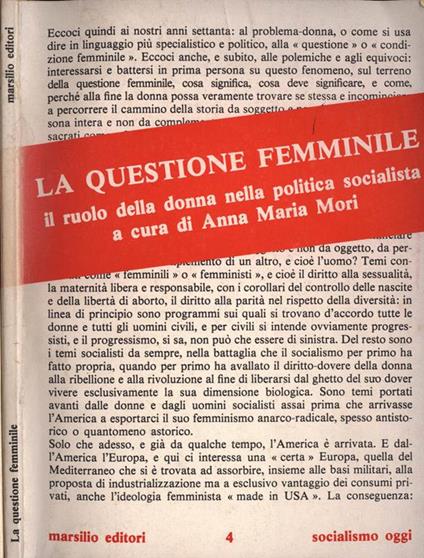 La questione femminile. Il ruolo della donna nella politica socialista - copertina