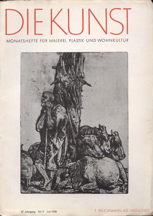 Die Kunst. Anno 37 n. 9. Monatshefte fur malerei plastik und wohnkultur - copertina