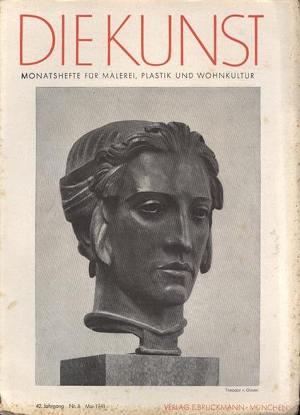 Die Kunst. Anno 42 n. 8. Monatshefte fur malerei plastik und wohnkultur - copertina