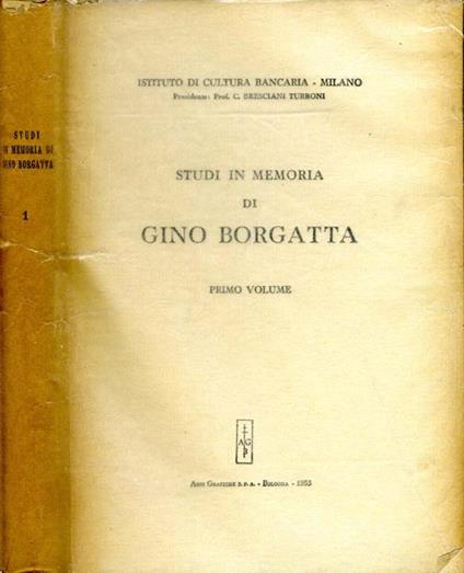 Studi in Memoria di Gino Borgatta - copertina