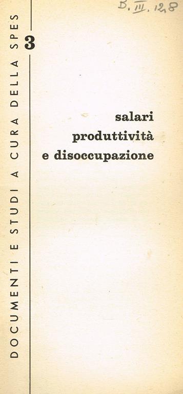 Salari produttività e disoccupazione - copertina