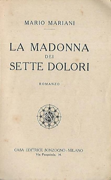 La madonna dei sette dolori - Mario Mariani - copertina