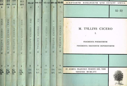 M.Tullius Cicero Vol. I V Vi Vii Viii Xxix Xxx Xxxi Xxxii - copertina
