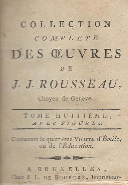 Oeuvres - Jean-Jacques Rousseau - copertina
