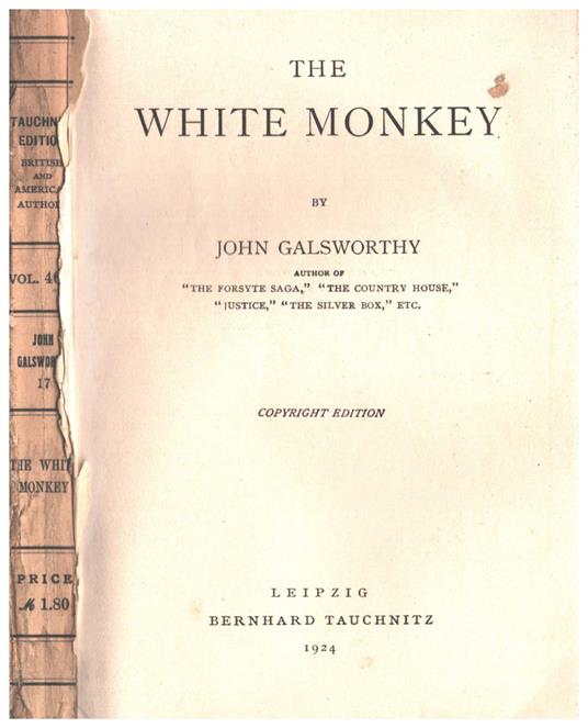 The White Monkey - John Galsworthy - copertina