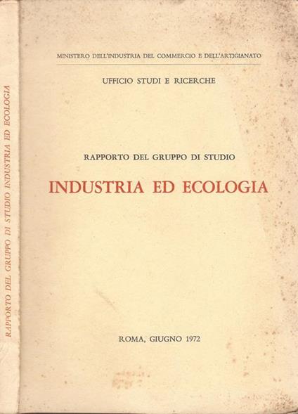 Industria ed ecologia. Rapporto del gruppo di studio - copertina