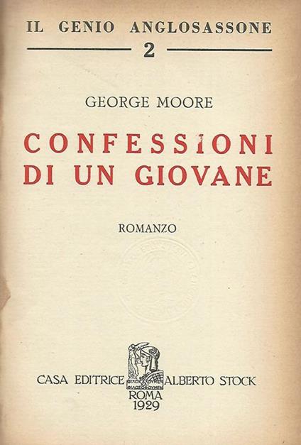 Confessioni di un giovane - George Moore - copertina